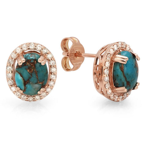 PMI 14P@2.7 44RD3@0.28 2CTRQ@2.03 COPPER TURQUOISE EARRINGS