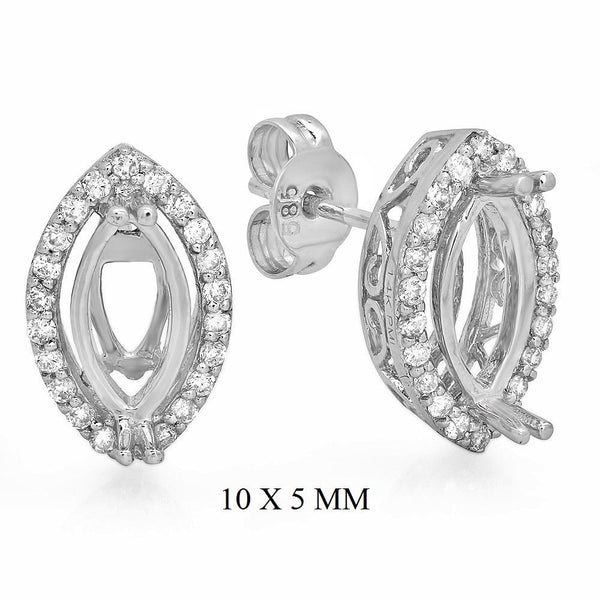 PMI 14W@2.4 44RD2@0.29 (10x5MM) MARQUISE HALO EARRINGS