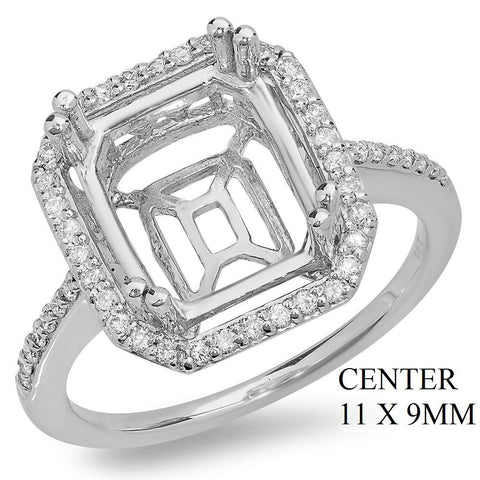 PMI 14W@3.70 48RD1@0.30 11X9MM EMERALD CUT HALO