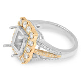 PMI 14PW@10.80 PAVE 78RD1@1.43 9X7.5MM EMERALD TWO TONE