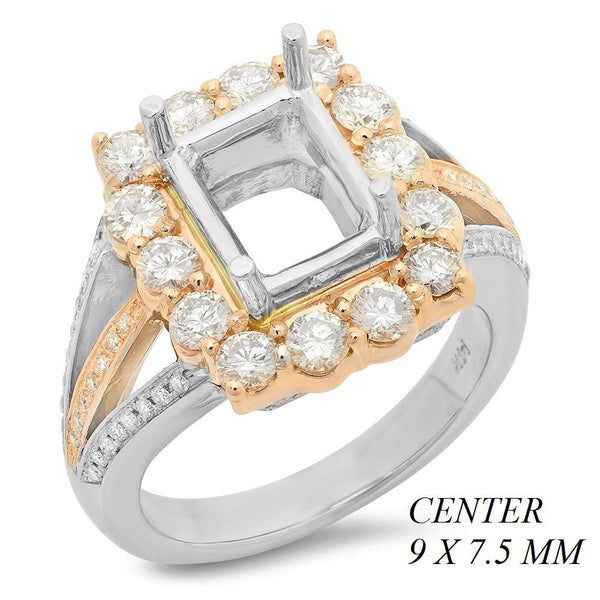 PMI 14PW@10.80 PAVE 78RD1@1.43 9X7.5MM EMERALD TWO TONE