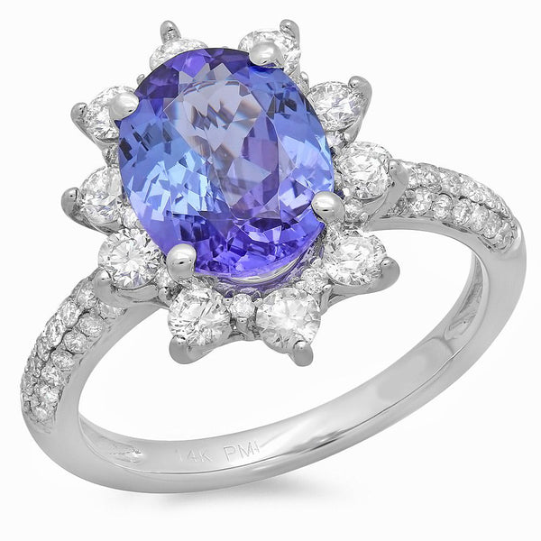 PMI 14W@3.70 64RD1@0.86 1TZ@2.53 TANZANITE RING