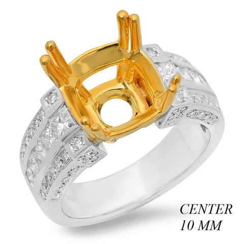 PMI 14YW@9.5 64RD1+@0.38 10PC@0.82 10MM CUSHION ROUND TWO TONE