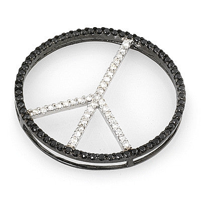 PMI 14W@6.1 33RD1@0.45 62BRD@0.98 1.5INCH BLACK AND WHITE PEACE PENDANT