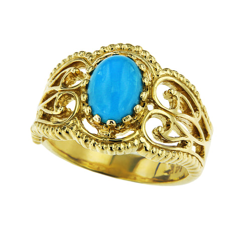 PMI 14Y@5.5 1TRQ@1.21 ANTIQUE TURQUOISE RING