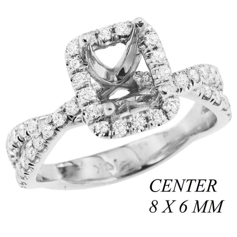 PMI 14W@4.6 58RD1@0.71 U-PAVE 8X6 EMERALD HALO INFINITY SHANK