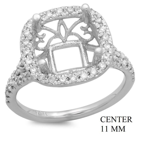 PMI 14W@4.6 52RD1@0.42 11MM CUSHION SPLIT SHANK HALO