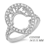 PMI 14W@4.2 50RD1@0.49 14X11MM PEAR SHAPE SPLIT SHANK HALO