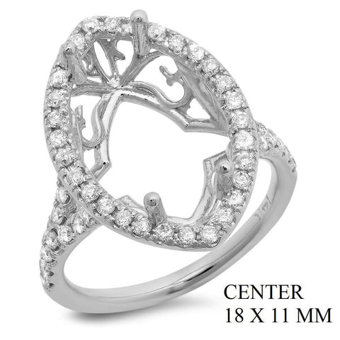 PMI 14W@4.6 54RD1@0.55 18X11MM MARQUISE SPLIT SHANK HALO