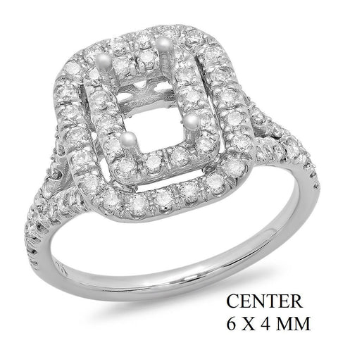 PMI 14W@5.1 60RD1@0.69 6X4MM EMERALD DOUBLE HALO SPLIT SHANK