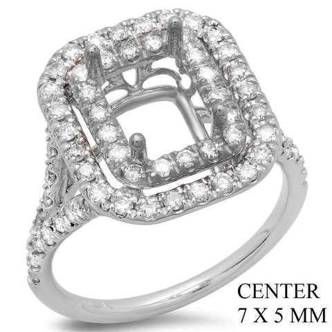 PMI 14W@5.0 68RD1@0.79 7X5MM EMERALD DOUBLE HALO SPLIT SHANK