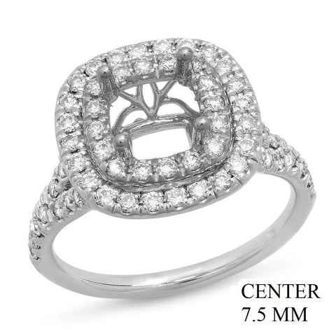 PMI 14W@5.5 72RD1@0.79 7.5MM CUSHION DOUBLE HALO SPLIT SHANK