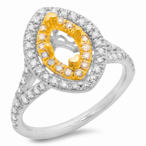 PMI 14YW@4.8 64RD1@0.57 7.5X4.5MM MARQUISE TWO TONE