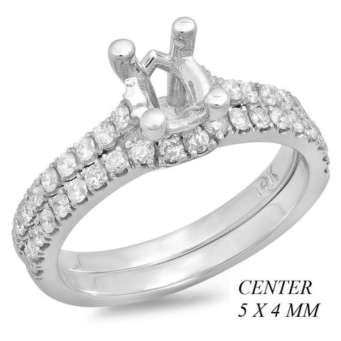 PMI 14W@4.3 38RD3@0.58 SET OVAL 5X4MM WEDDING SET
