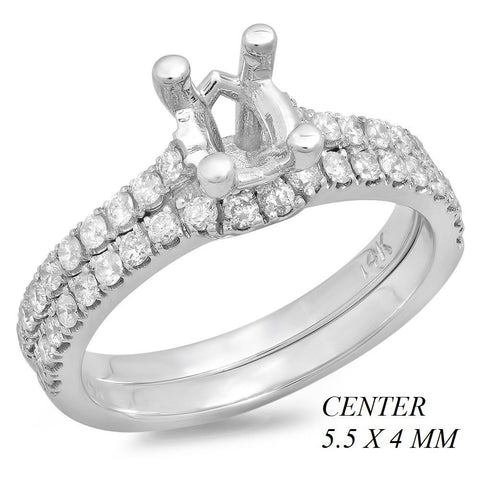 PMI 14W@4.3 38RD2@0.58 SET 5.5X4MM OVAL WEDDING SET