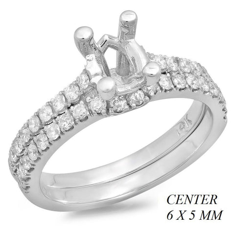 PMI 14W@4.3 38RD2@0.58 SET OVAL 6X5MM WEDDING SET