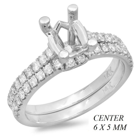 PMI 14W@4.2 38RD2@0.55 SET 6X5MM OVAL WEDDING SET