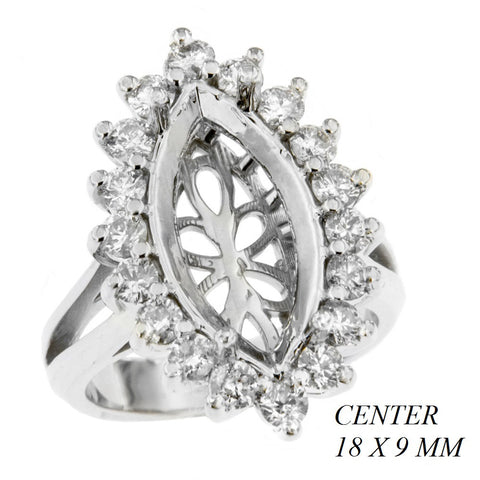 PMI 14W@8.6 18RD2@1.34 18X9MM MARQUISE HALO SPLIT SHANK
