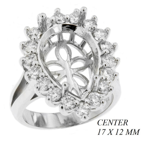 PMI 14W@7.9 18RD2@1.36 17X12MM PEAR SHAPE HALO SPLIT SHANK