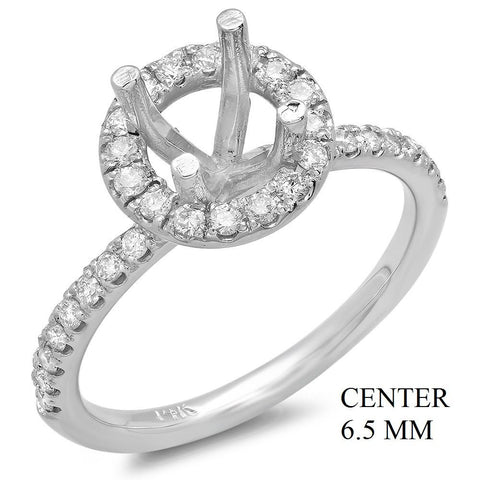PMI 14W@3.3 34RD1@0.40 6.5MM ROUND ROUND HALO WEDDING SET