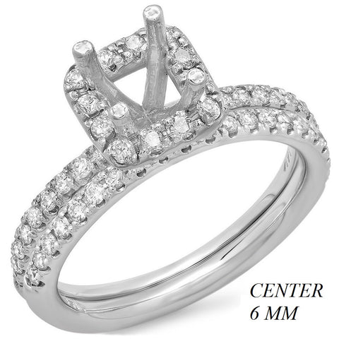 PMI 14W@5.8 55RD1@0.62 SET2 6MM PRINCESS HALO WEDDING SET