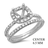 PMI 14W@5.5 55RD1@0.63 6.5MM CUSHION HALO WEDDING SET