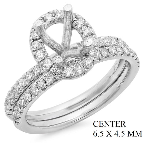 PMI 14W@5.6 53RD1@0.61 SET 6.5X4.5MM OVAL HALO WEDDING SET