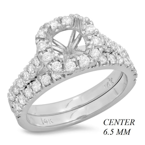 PMI 14W@5.8 43RD1+@0.87 6.5MM CUSHION HALO WEDDING SET