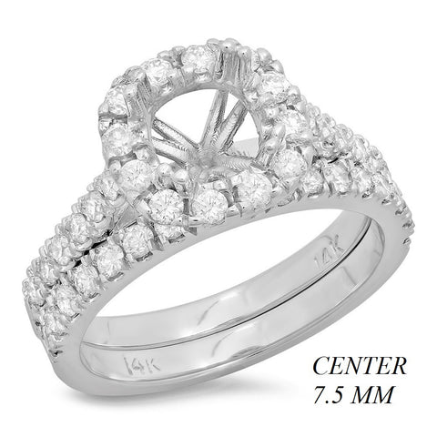 PMI 14W@6.0 47RD1+@0.98 7.5MM CUSHION HALO CATHEDRAL SET