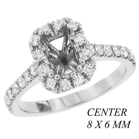 PMI 14W@5.7 47RD1+@1.01 8X6MM EMERALD HALO WEDDING SET