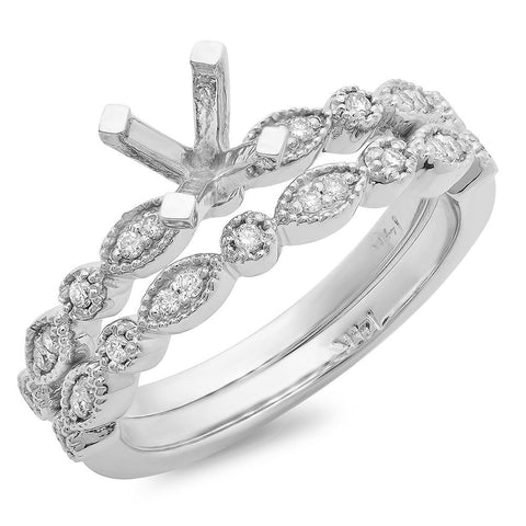 PMI 14W@4.10 25RD1@0.16 FOUR PRONG WEDDING SET