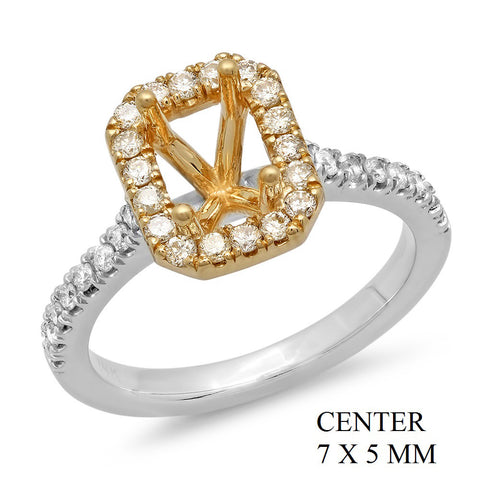 PMI 14YW@4.0 34RD1@0.46 7X5MM TWO TONE EMERALD HALO