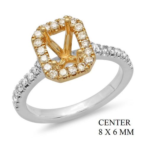 PMI 14YW@4.0 36RD1@0.50 8X6MM EMERALD TWO-TONE HALO