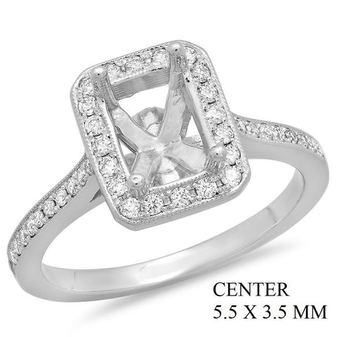 PMI 14W@3.50 44RD1@0.27 5.5X3.5MM EMERALD HALO PAVE' SET