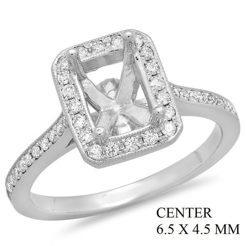 PMI 14W@3.50 46RD1@0.25 6.5X4.5MM EMERALD HALO  PAVE' SET