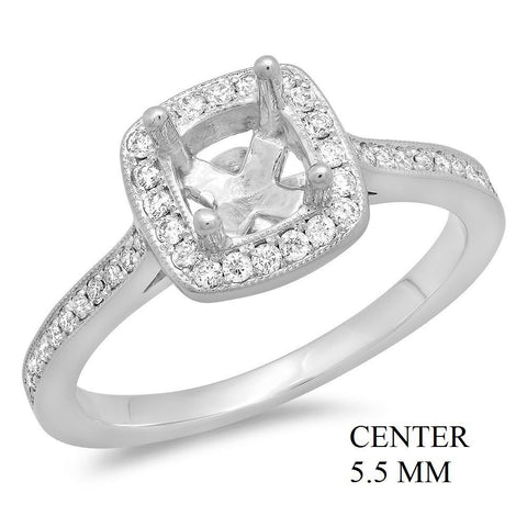 PMI 14W@3.80 PAVE' SET 44RD1@0.29 5.5MM CUSHION HALO