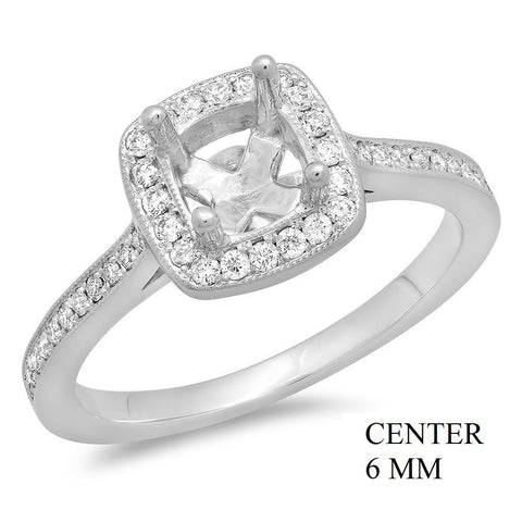 PMI 14W@3.80 PAVE' SET 46RD1@0.31 6MM CUSHION HALO