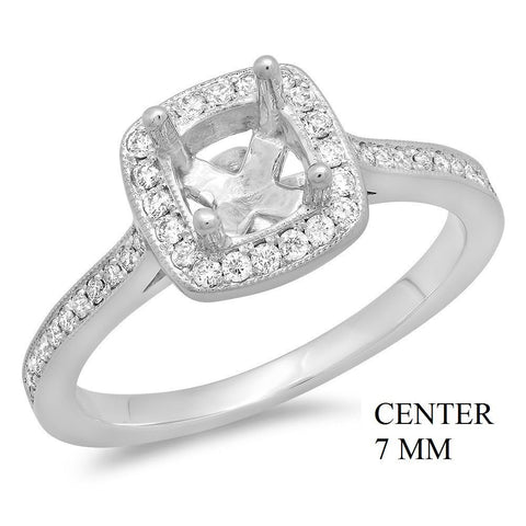 PMI 14W@4.0 PAVE' SET 46RD1@0.28 7MM CUSHION HALO