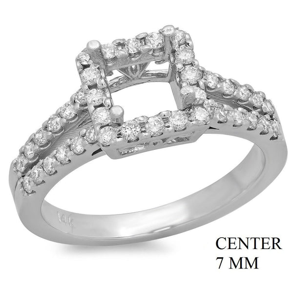 PMI 14W@4.3 44RD1@0.52 7MM PRINCESS SPLIT SHANK HALO