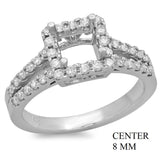 PMI 14W@4.6 44RD1@0.58 8MM PRINCESS SPLIT SHANK HALO