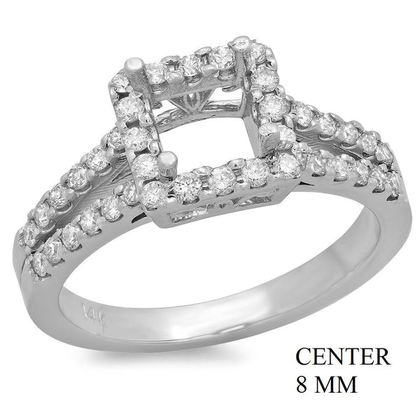 PMI 14W@4.6 44RD1@0.58 8MM PRINCESS SPLIT SHANK HALO
