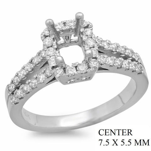 PMI 14W@4.5 44RD1@0.54 7.5X5.5MM EMERALD SPLIT SHANK HALO