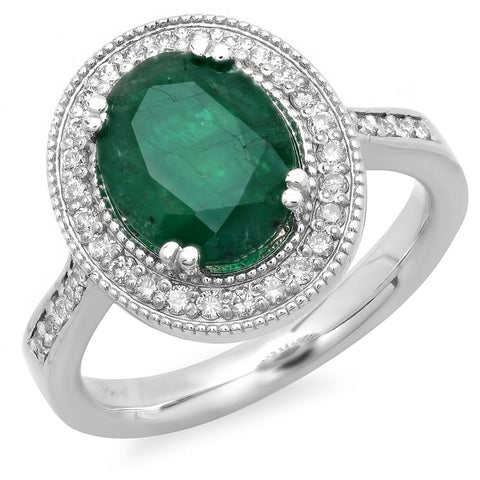 PMI 14W@5.0 36RD@0.32 1EM@2.61 EMERALD RING