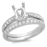 PMI 14W@5.0 (PAVE) 29RD1@0.56 EMERALD WEDDING SET