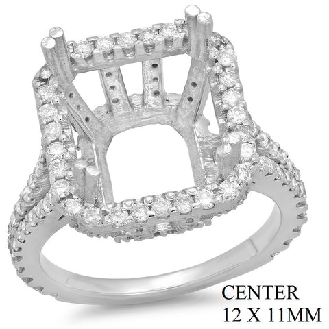 PMI 14W@5.6 124RD1@1.14 12X11MM EMERALD SPLIT SHANK HALO