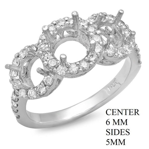 PMI 14W@4.0 43RD1@0.71 6MM 2/5MM ROUND 3-STONE HALOS