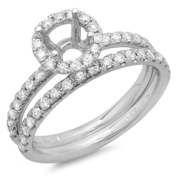 PMI 14W@4.20 46RD@0.64 5.5MM SET2 ROUND HALO WEDDING SET