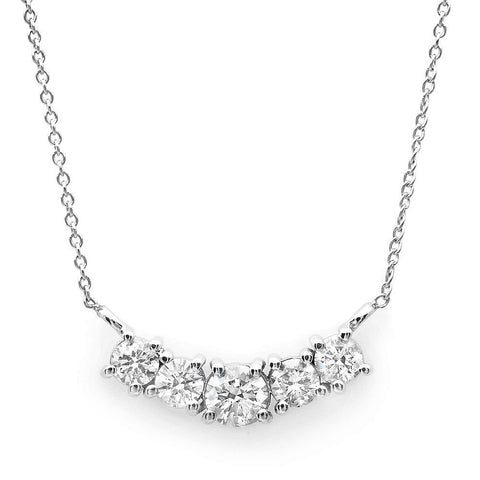 PMI 14W@2.75 5RD1+@0.79 18"  5-STONE NECKLACE