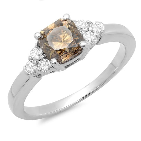 PMI 14W@3.4 1BR.DIA@1.06 6RD1@0.19 SIZE6.5 BROWN DIAMOND RING