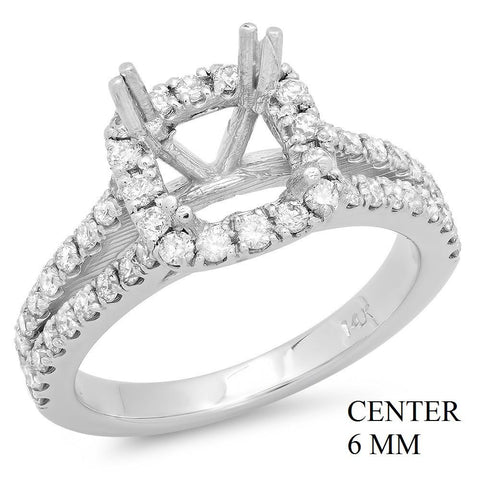 PMI 14W@4.30 52RD1@0.70 6MM CUSHION SPLIT SHANK HALO